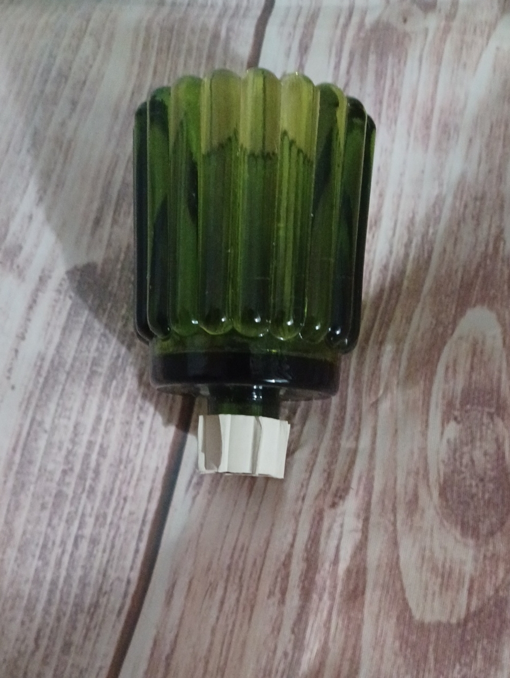 Vintage Home Interiors Olive Green Glass Votive Cup